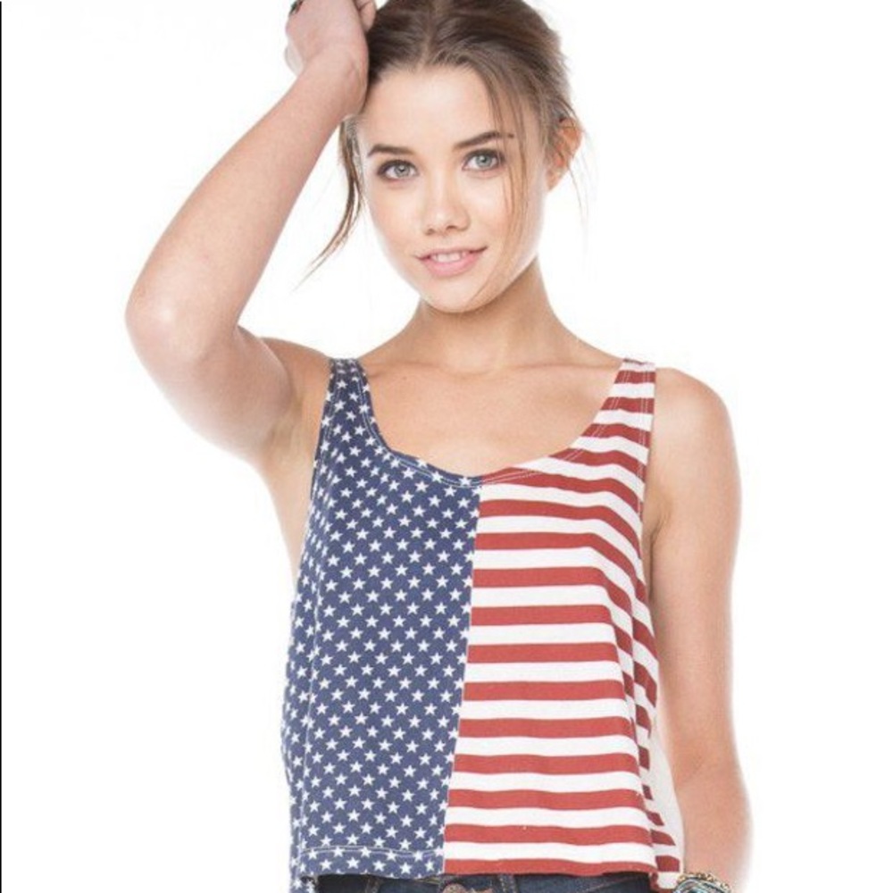 Brandy Melville United States Flag Crop Tank Too